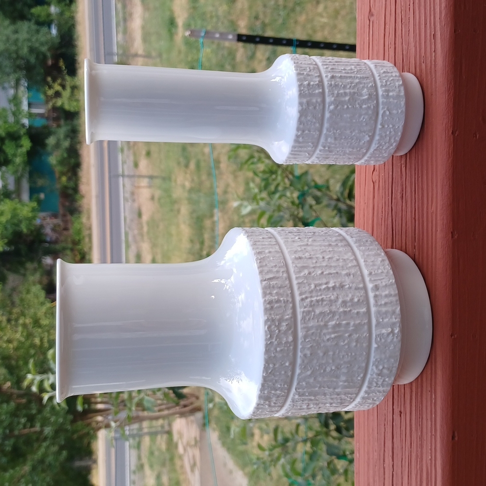 🤍Thomas of Germany Mid-Century Modern white Biscuit porcelain rare vases.